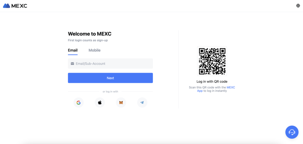 Registration & log in to MEXC crypto exchange - you can use 'pccrypto' referral code for additional bonuses